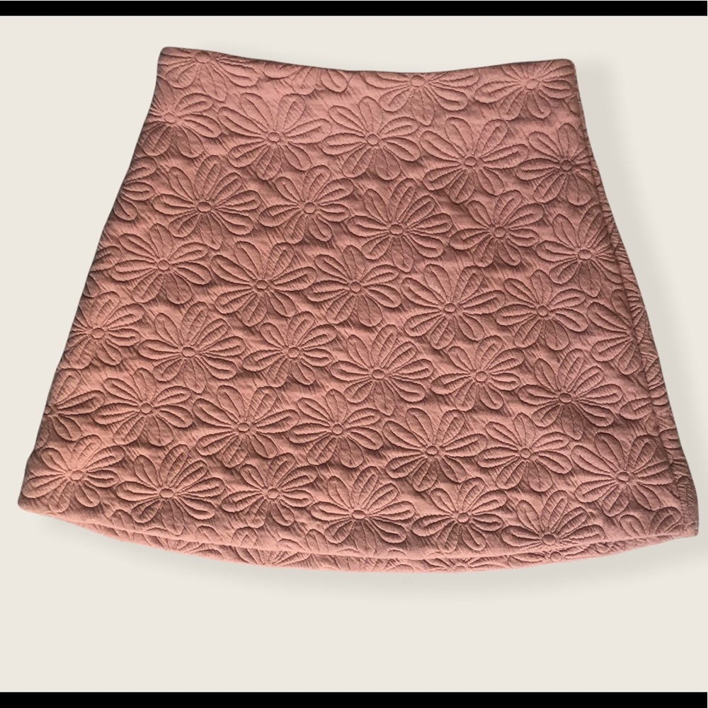 Cooperative orange flower quilt mini skirt